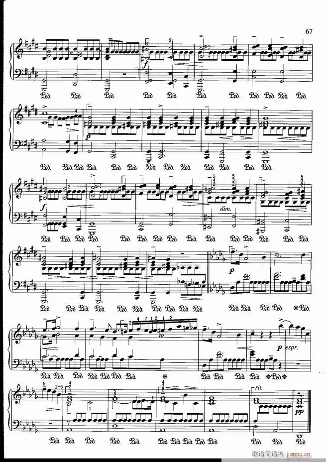 钢琴 不可不弹的世界钢琴名曲100首 五(钢琴谱)68