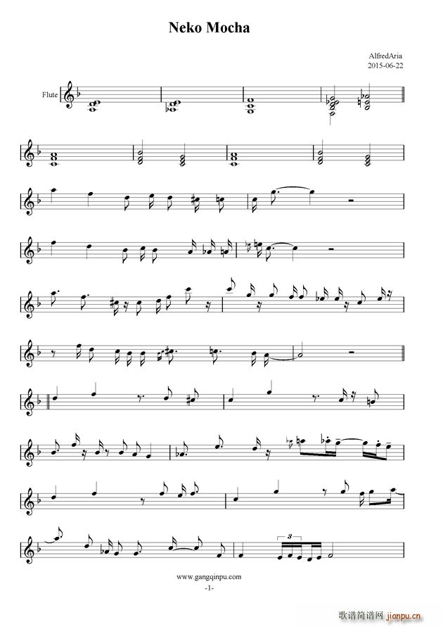 猫的夏日抹茶(六字歌谱)1