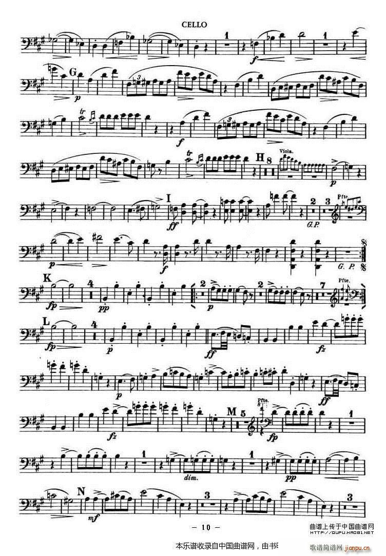 TROUT QUARTET 大(大提琴谱)10