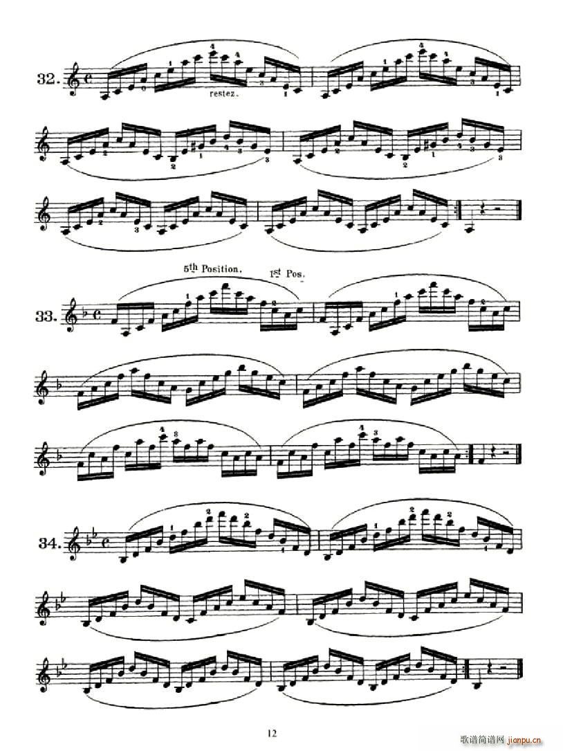 School of Mechanism,Op.74(小提琴谱)12