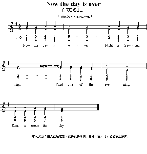英文儿歌：Nowthedayisover(其他)1
