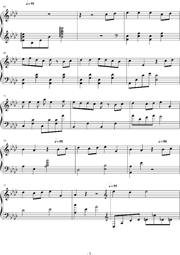 天黑黑(钢琴谱)5