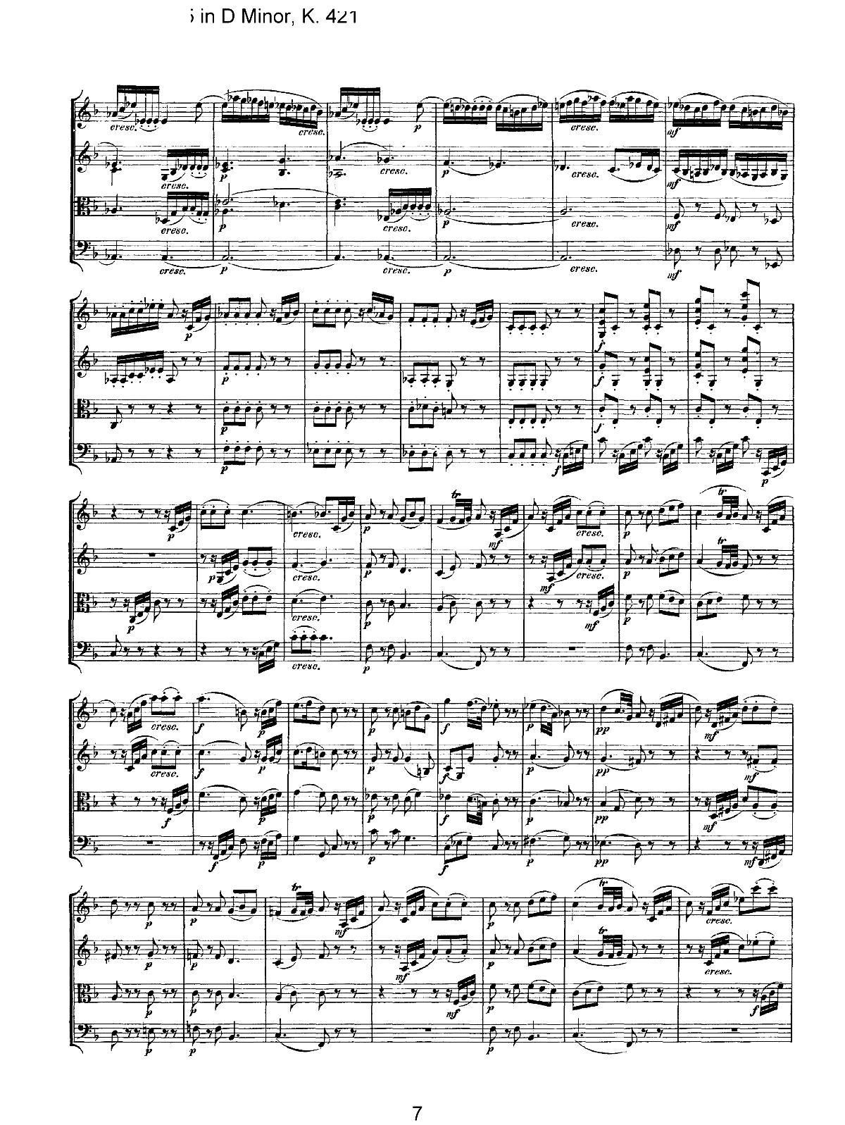Mozart Quartet No 15 in D Minor K 421(总谱)7