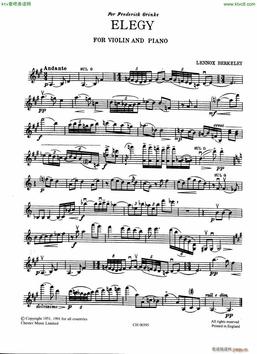 Berkeley Elegy and Toccata Violin and Piano(钢琴谱)12