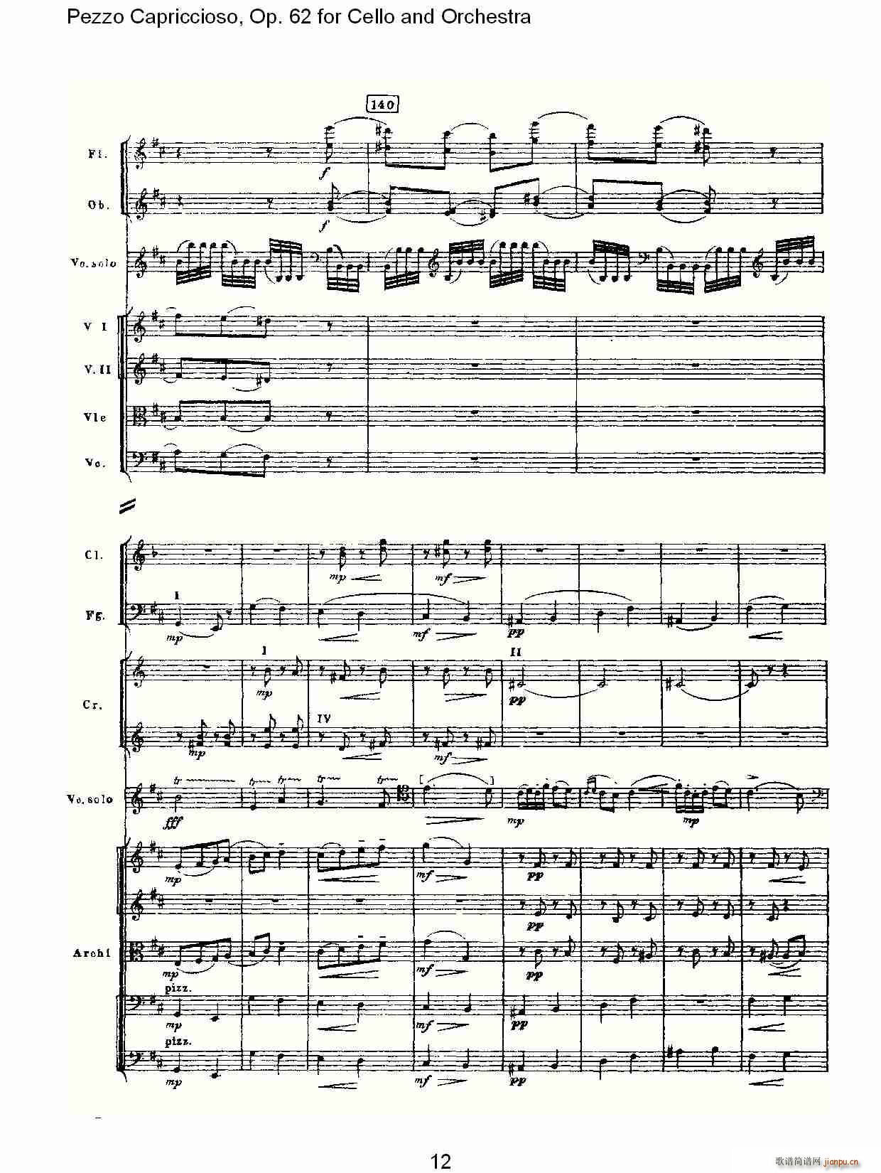 Pezzo Capriccioso, Op.62(大提琴谱)12