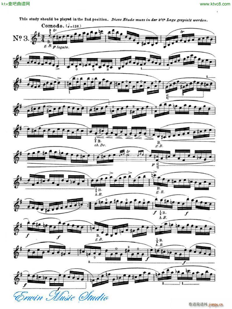 罗德 24首练习曲Pierre Rode 24 Studi Per violino 01 08(十字及以上)5