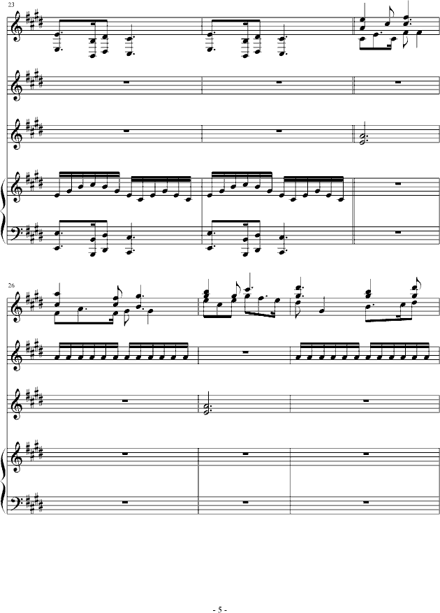 难忘的记忆(钢琴谱)5