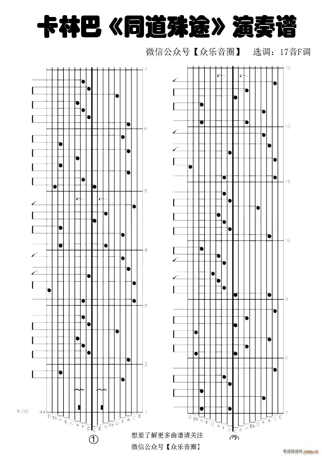 同道殊途 拇指琴卡林巴琴专用谱(十字及以上)1