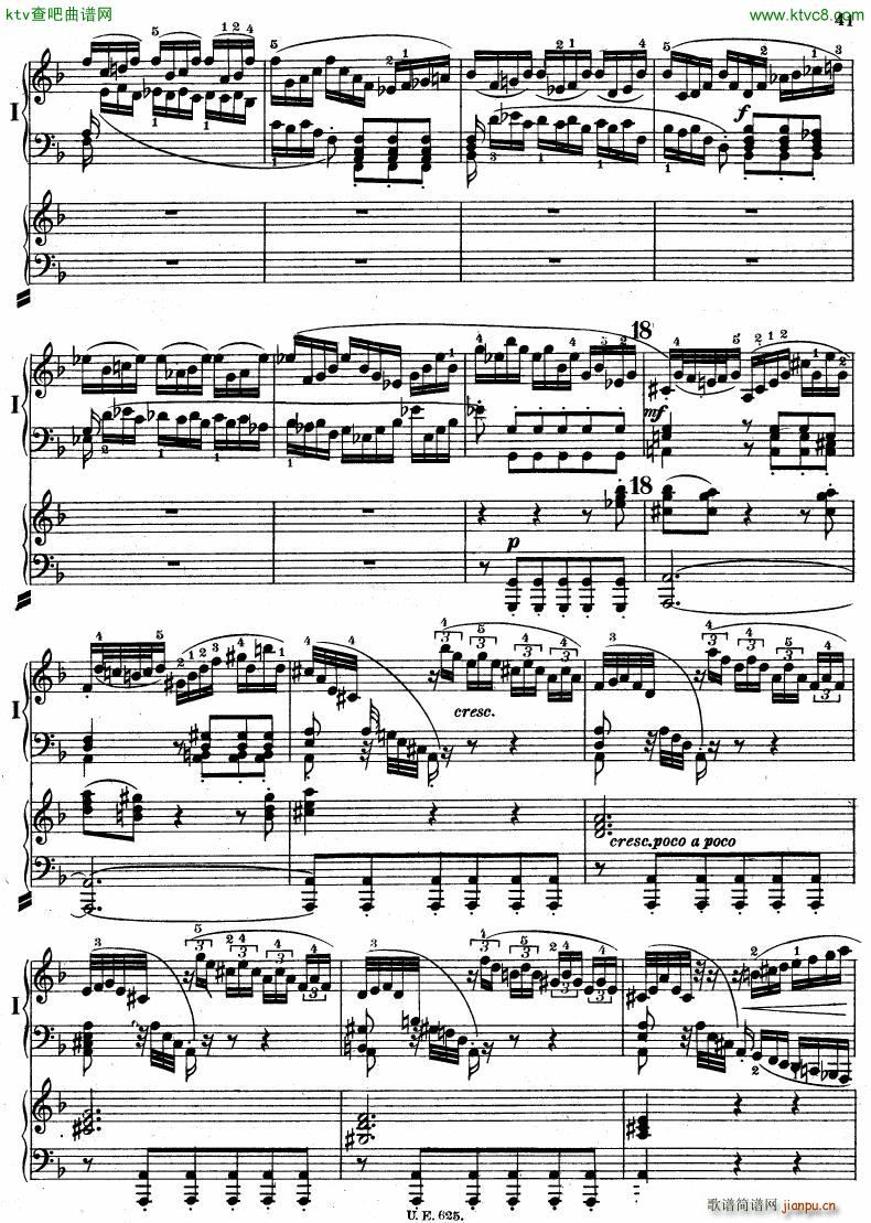 Bach JS BWV 1052 Keyboard Concerto in d ed R ntgen(钢琴谱)42