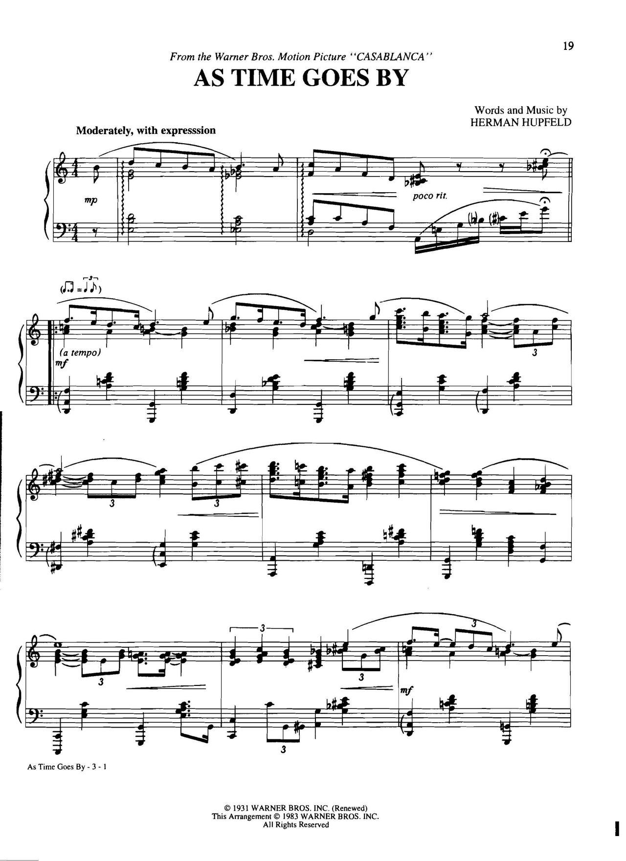 as time goes by Dan Coates 流行情调 集(钢琴谱)1