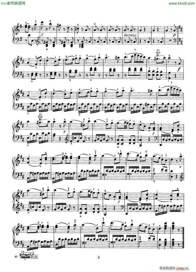 Haydn Piano Sonata No 37 In D(钢琴谱)8