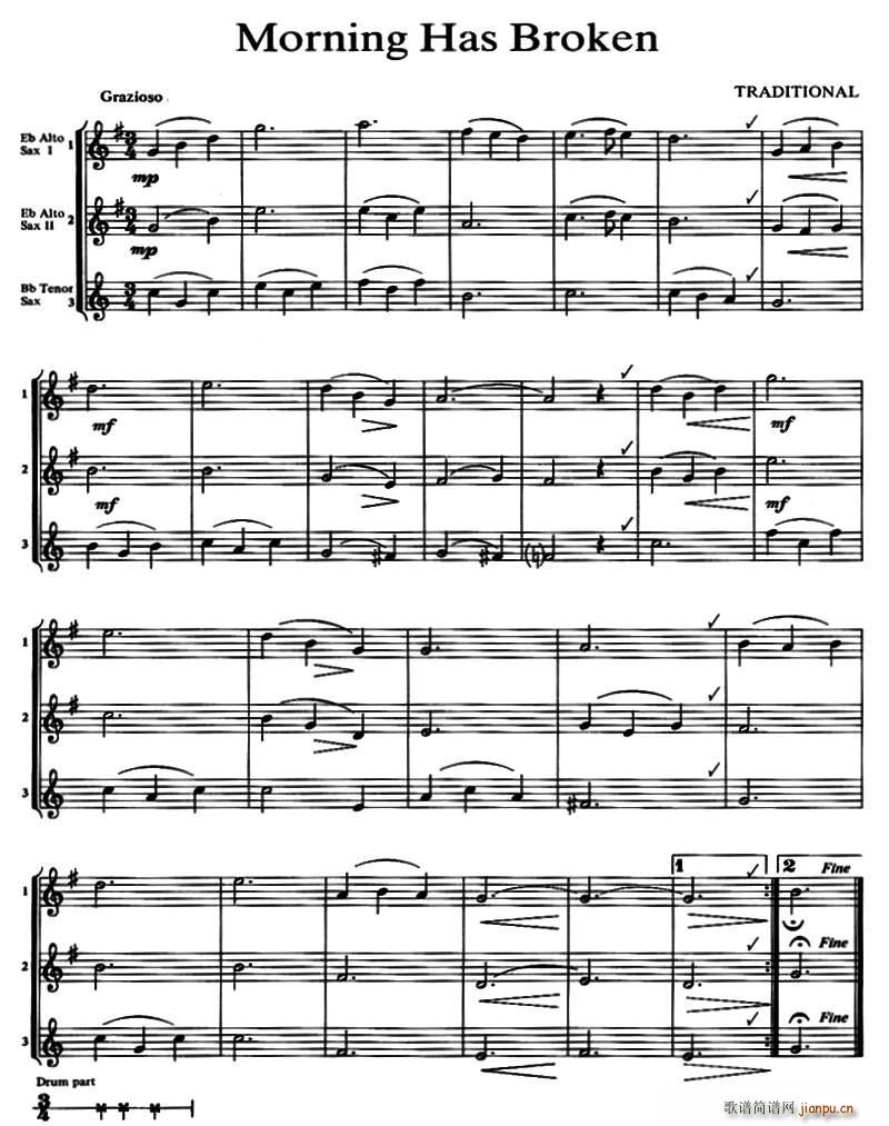 Morning Has Broken 三重奏(总谱)1