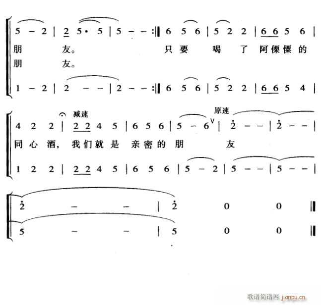 阿僳僳的同心酒3(八字歌谱)1