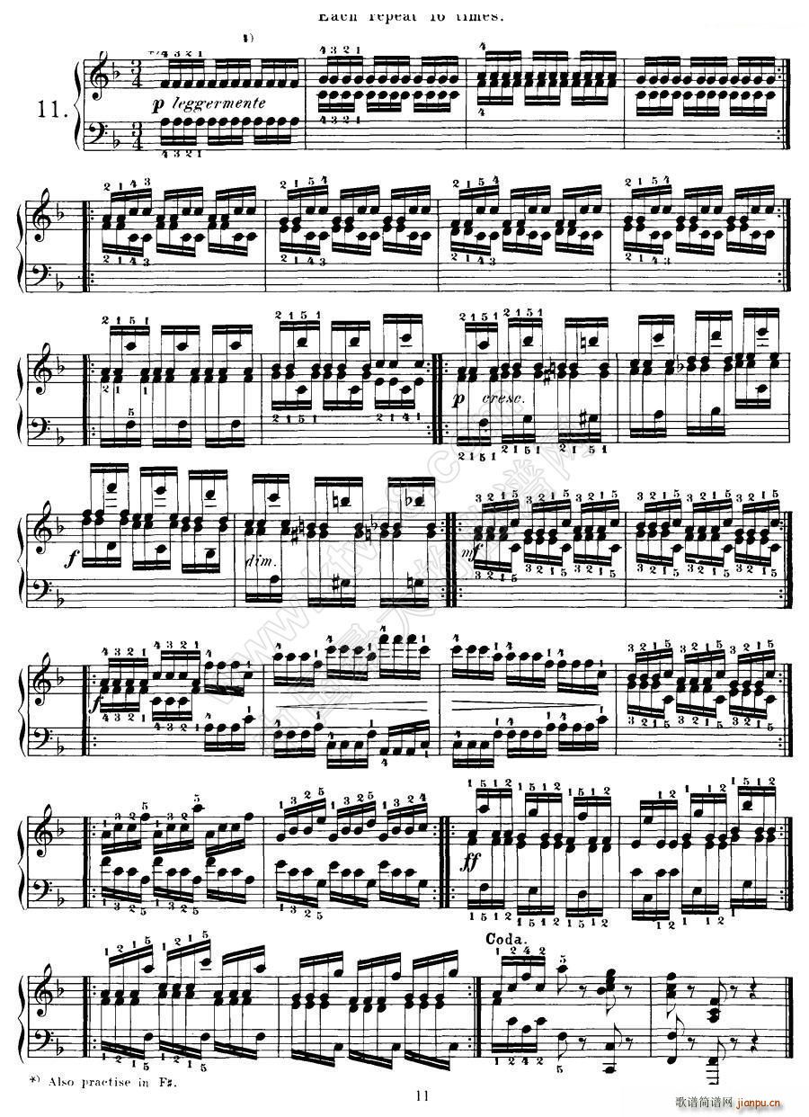 Czerny 40 Daily Exerci Op 337 11 15 40首日常训练曲(钢琴谱)1