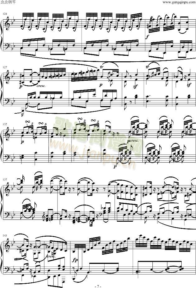 贝多芬降B大调奏鸣曲第四乐章(钢琴谱)7