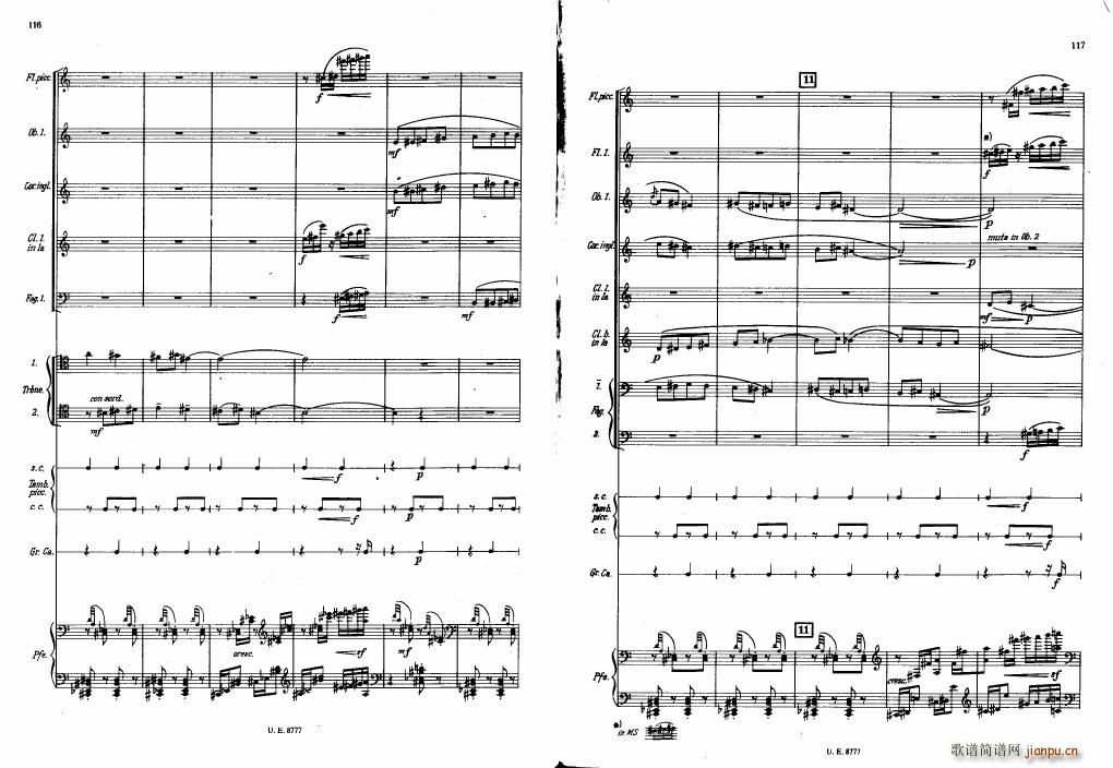 Bartok SZ 83 Piano Concerto No1 Full Score 二(钢琴谱)18