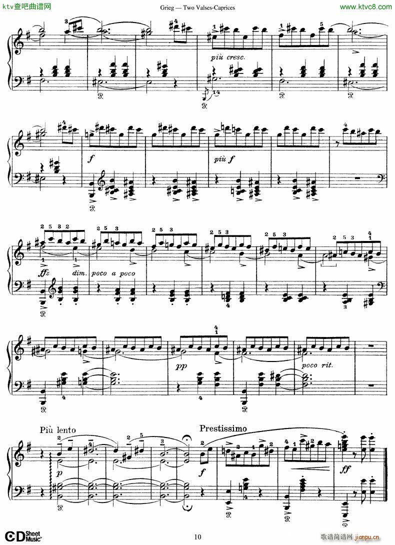 Grieg Two Valses Caprices(钢琴谱)10