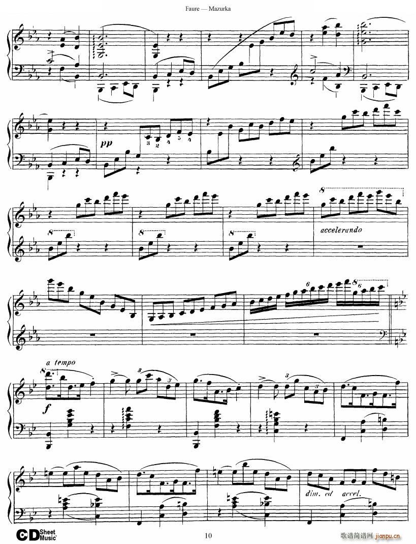 Faure Mazurka Op 32 Mazurka Op 32(十字及以上)10