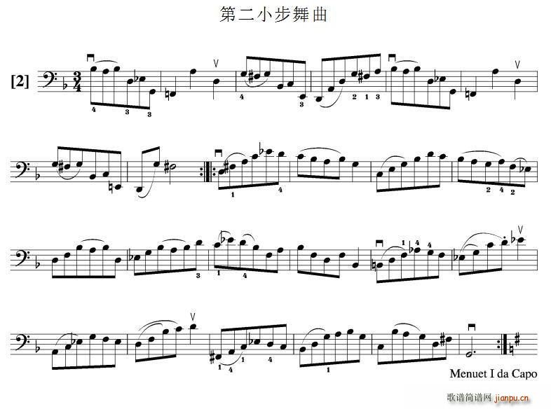 第二小步舞曲(大提琴谱)1
