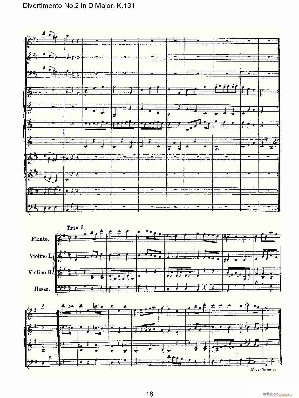 Divertimento No.2 in D Major, K.131(十字及以上)19