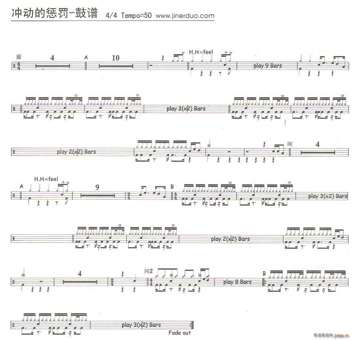 冲动的惩罚 架子(八字歌谱)1
