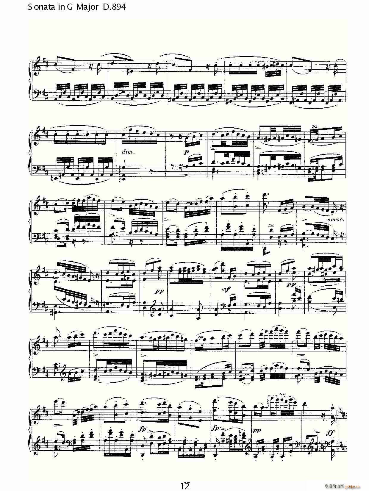 Sonata in G Major D.894(十字及以上)12