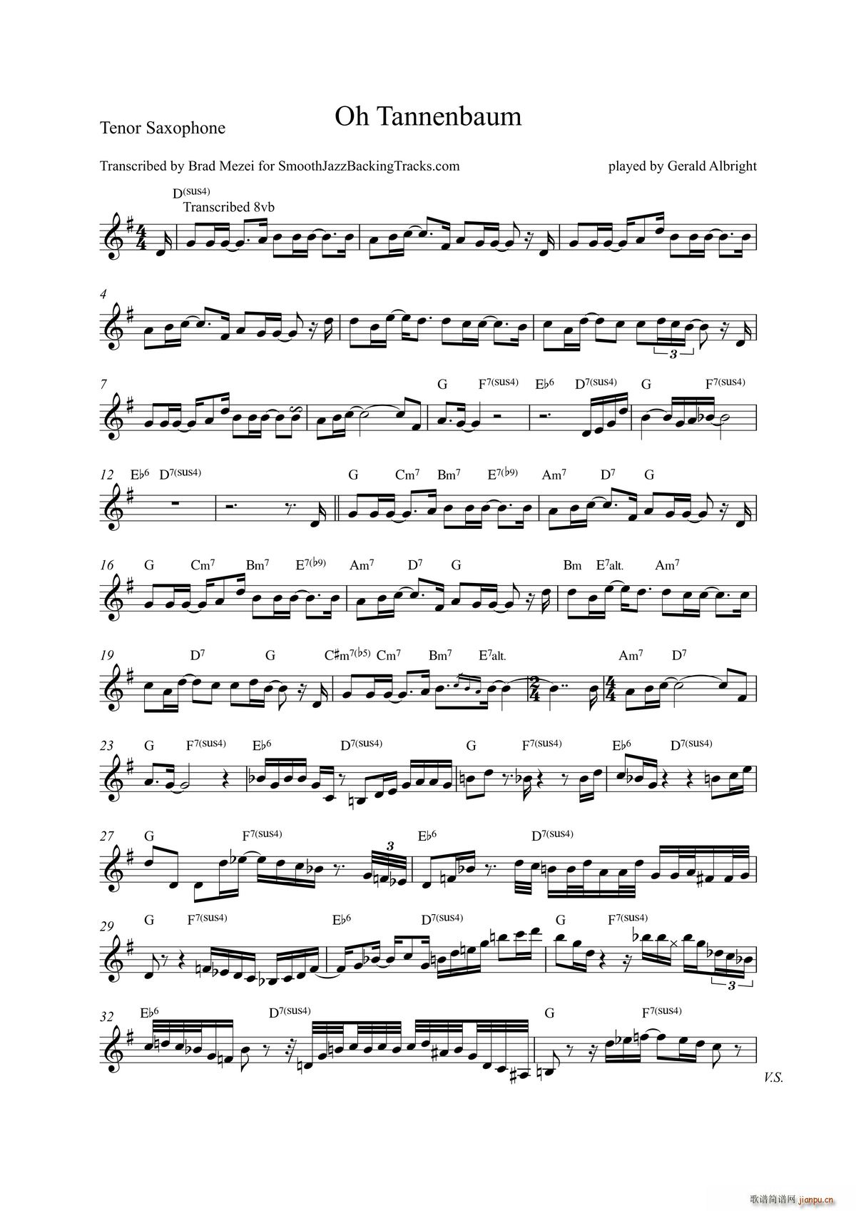 Oh Tannenbaum 次中音萨克斯(十字及以上)1