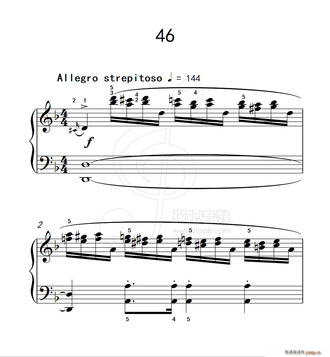 练习曲 46 克拉莫钢琴练习曲60首(钢琴谱)1
