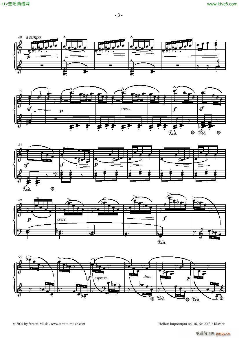 PIANO SHEET MUSIC heller impromtu(钢琴谱)3