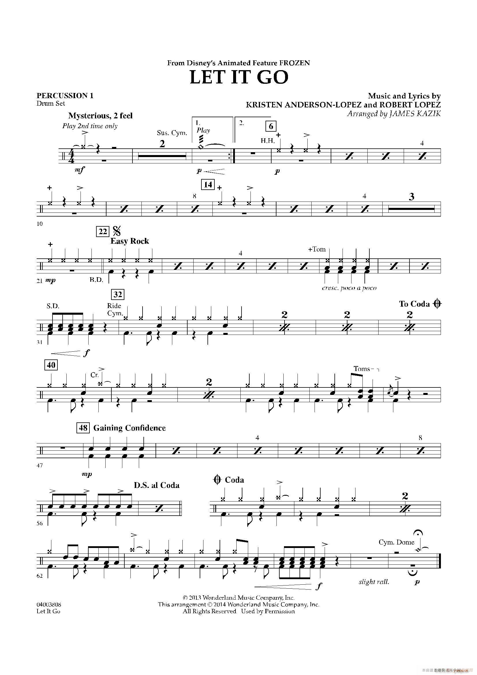 Let it go 冰雪奇缘 主题曲 交响管乐(十字及以上)20