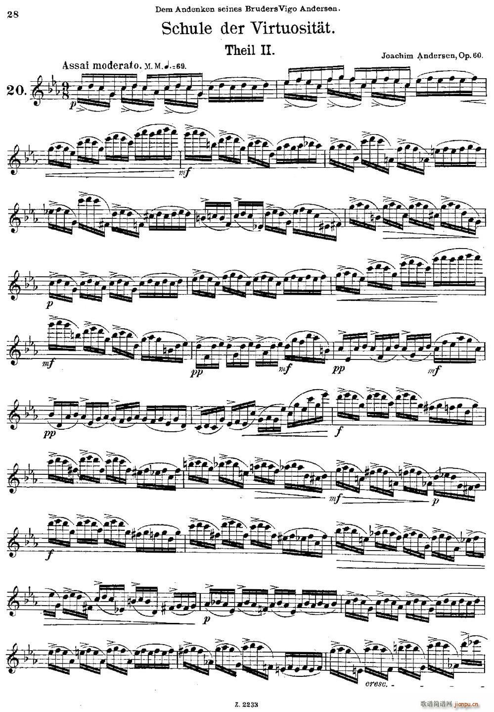 Schule der Virtuosit?t Op 60 20(笛箫谱)1