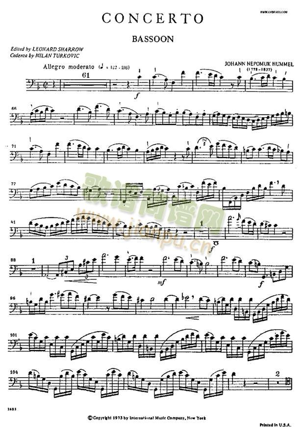 bassoon(钢琴谱)1