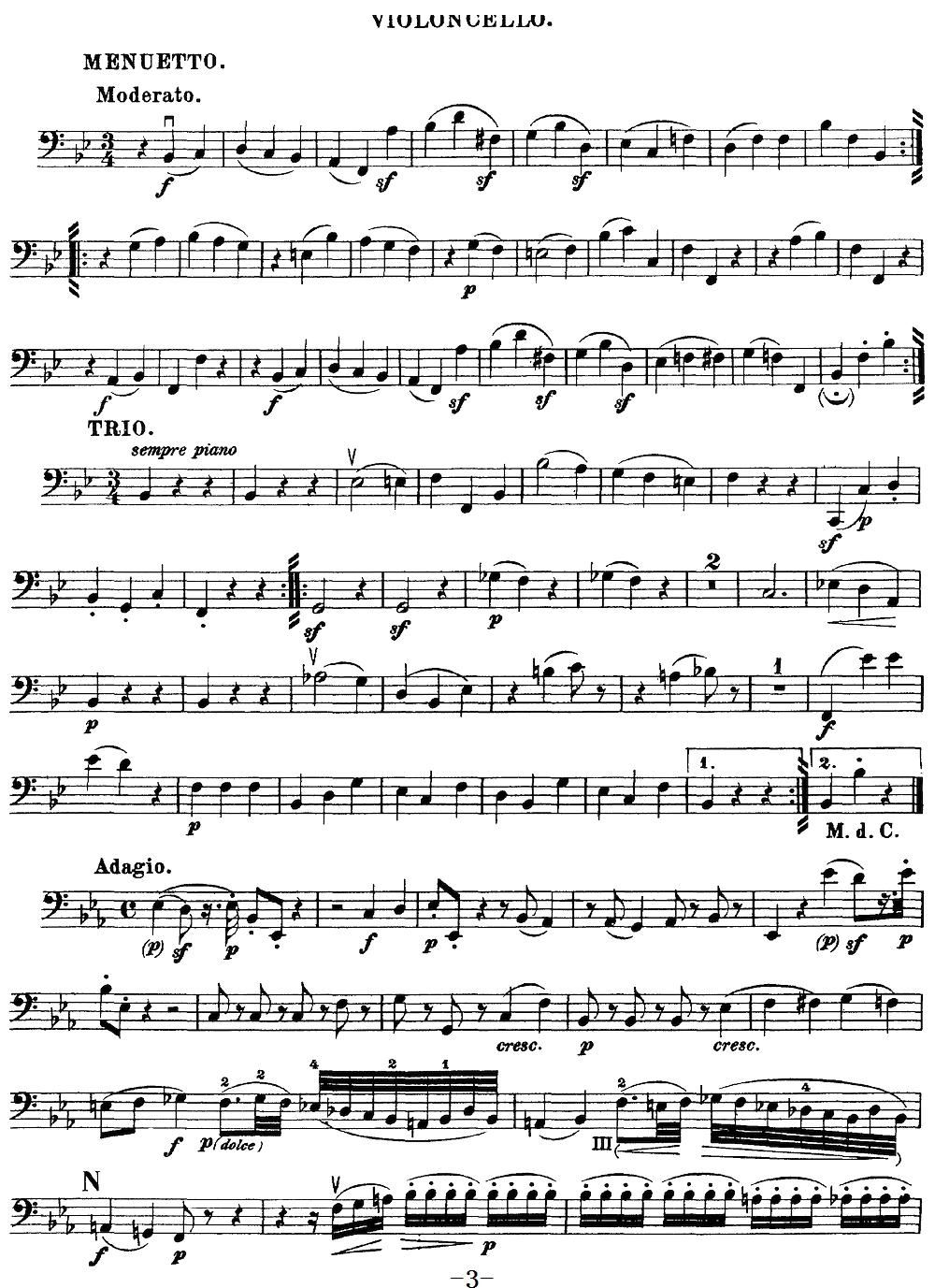 Mozart Quartet No 17 in Bb Major K 458 Cello(十字及以上)3