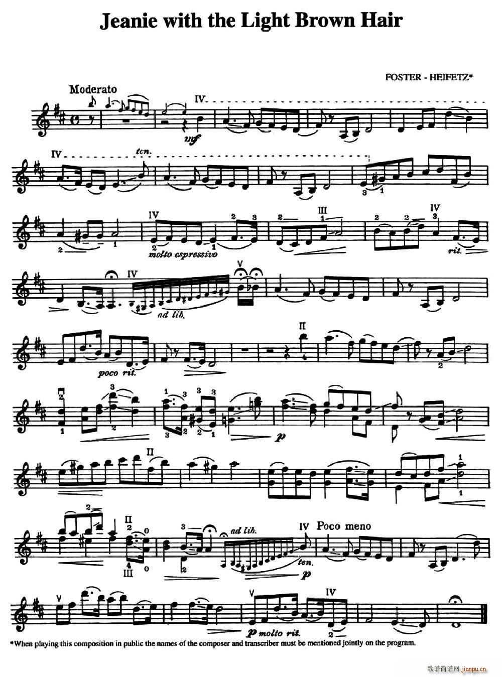 Jeanie with the Light Brown Hair 浅棕色头发的珍妮(十字及以上)1