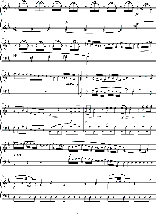 D大调奏鸣曲第一乐章K.284(钢琴谱)5