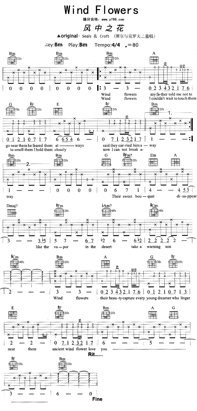 WindFlowers(吉他谱)1