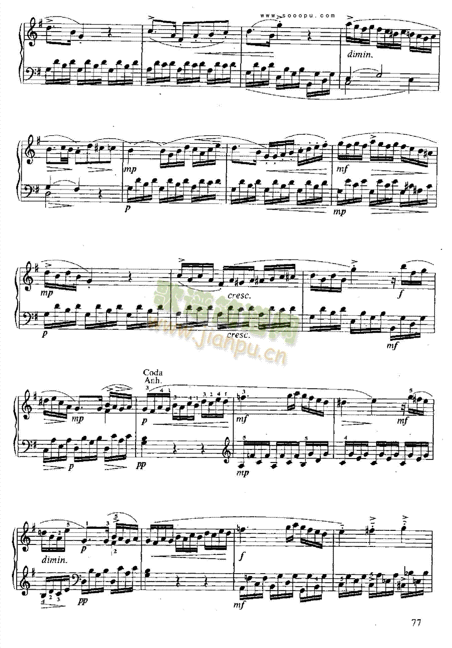 小奏鸣曲键盘类钢琴(钢琴谱)8