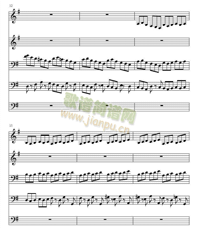 巴赫Ｇ大调铜管五重奏(总谱)3