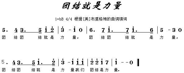 团结就是力量(六字歌谱)1