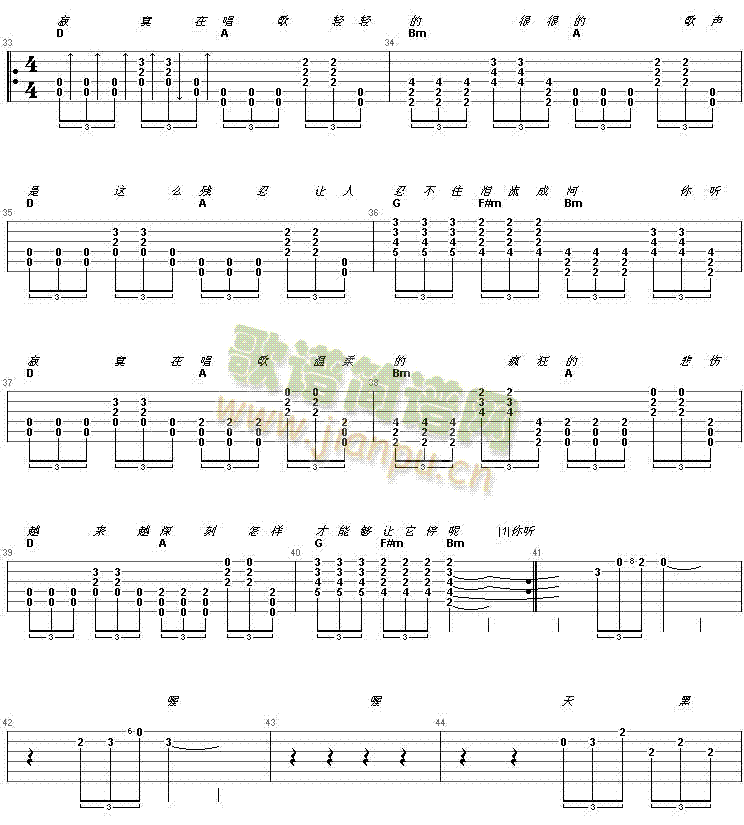 寂寞在唱歌(吉他谱)3