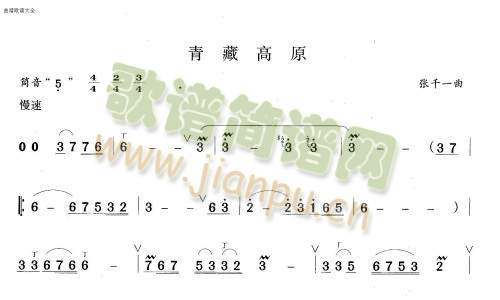 青藏高原(笛萧谱)1