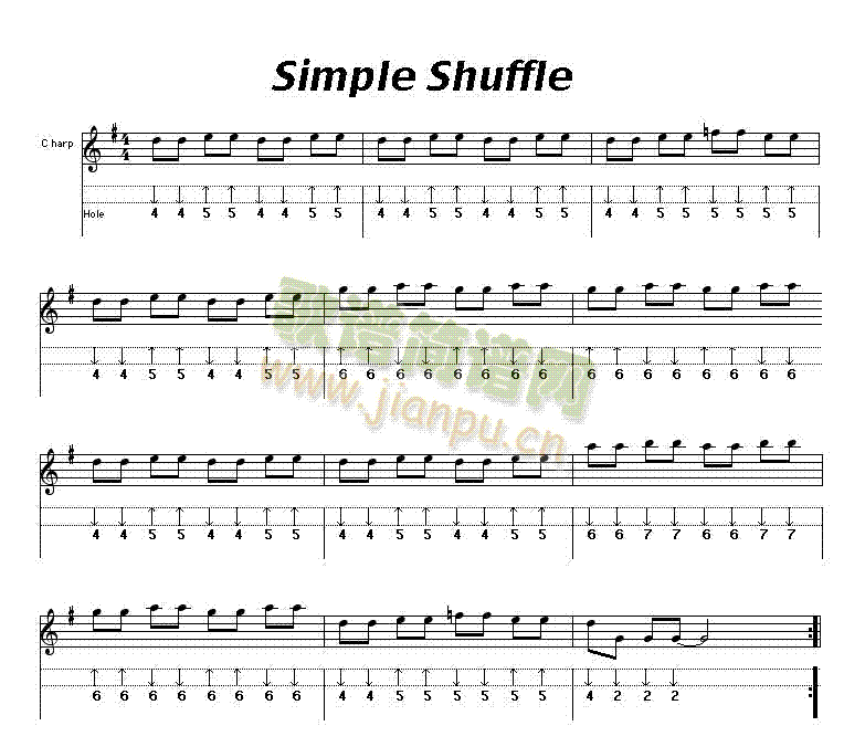 Simpleshuffle口琴谱(其他乐谱)1