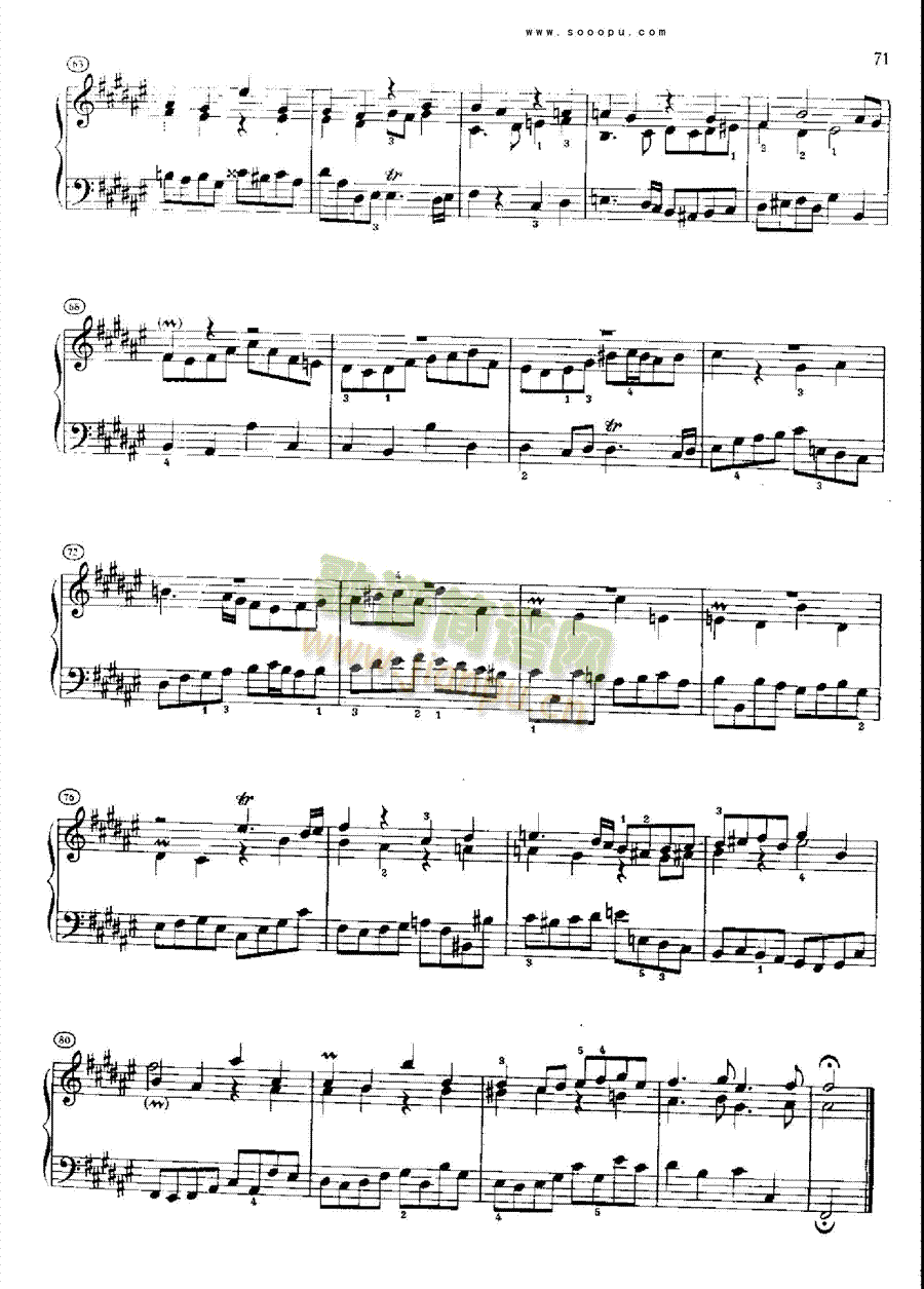 巴赫平均律曲集第二册第13首键盘类钢琴(其他乐谱)7
