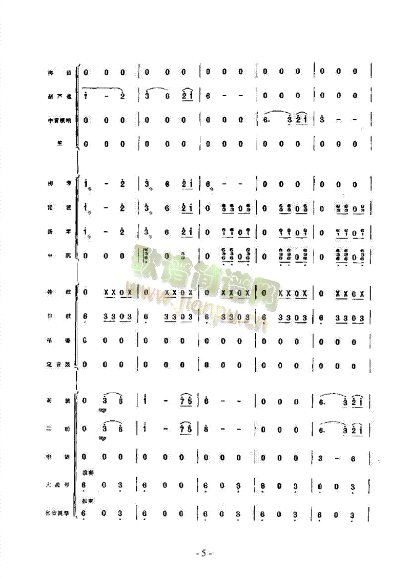 边寨月夜乐队类民乐合奏(其他乐谱)5