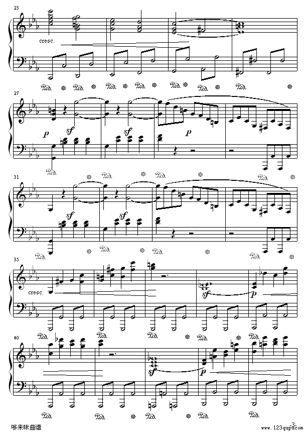 悲怆奏鸣曲第一乐章-贝多芬(钢琴谱)3