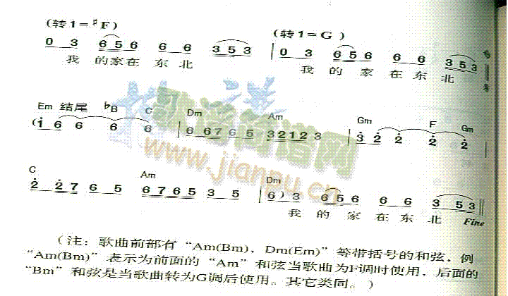 家在东北(四字歌谱)5