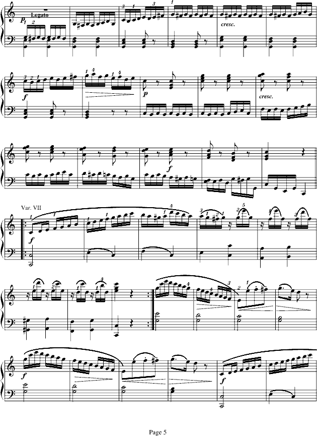 小星星变奏曲K.265(钢琴谱)5