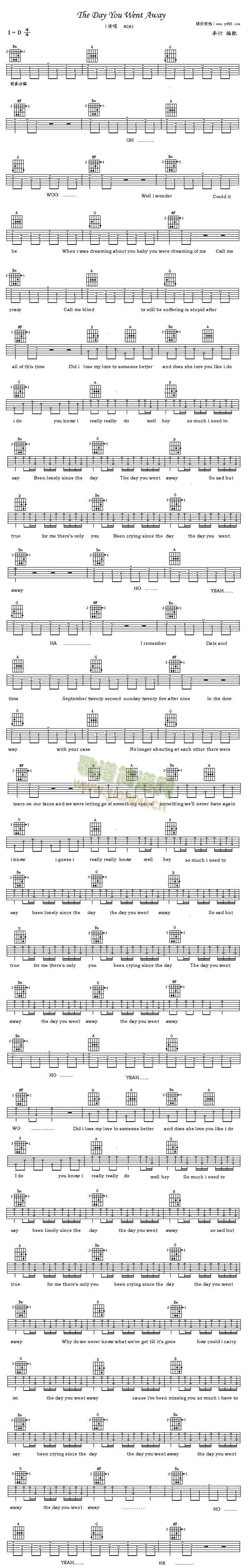TheDayYouWentAway(吉他谱)1