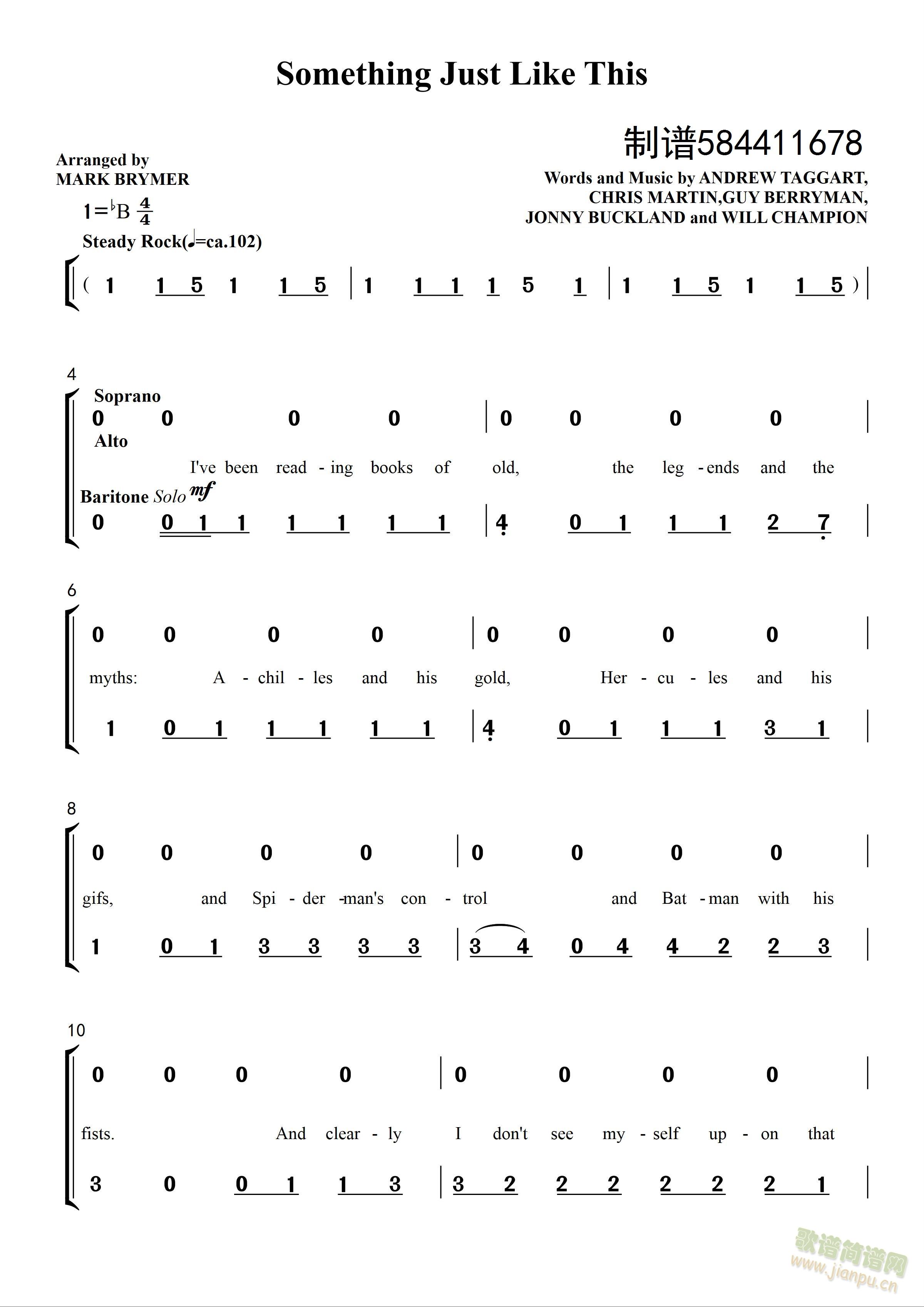 something just like this合唱简谱(合唱谱)1