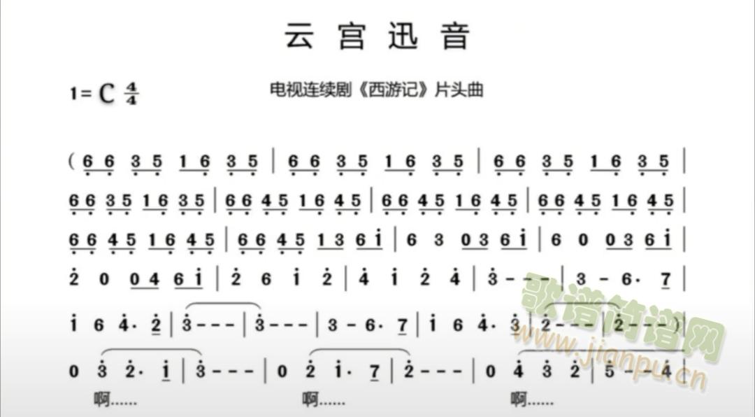 云宫迅音-简谱(七字歌谱)1